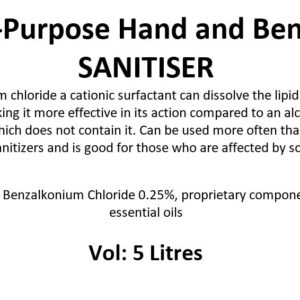 Benzalkonium Cloride Sanitiser 5 litre